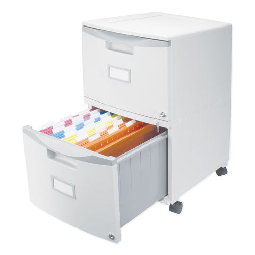 Two-drawer Mobile Filing Cabinet, 2 Legal/letter-size File Drawers, Gray, 14.75" X 18.25" X 26"