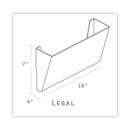 Wall File, 3 Sections, Legal Size, 16" X 4" X 14", Smoke, 3/set