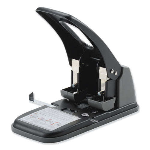 100-sheet High Capacity Two-hole Punch, Fixed Centers, 9/32" Holes, Black/gray