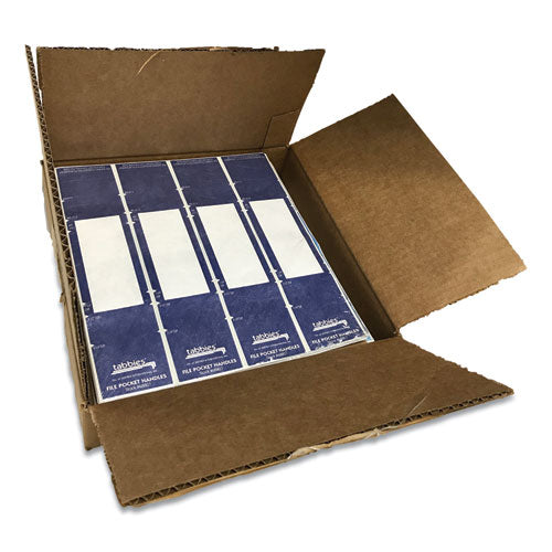 File Pocket Handles, 9.63 X 2, Dark Blue/white, 4/sheet, 12 Sheets/pack