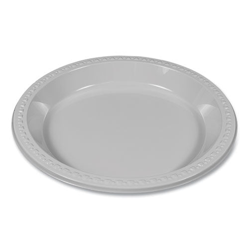 Plastic Dinnerware, Plates, 10.25" Dia, White, 125/pack