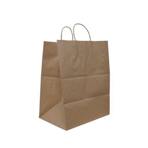 Emporium Twist Handle Bag, Natural Twisted-paper Handles, 14" X 9.84" X 15.5", Natural, 200/carton