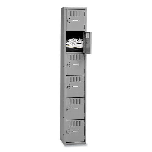 Box Compartments, Single Stack, 12w X 18d X 72h, Medium Gray