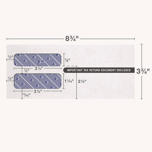 1099 Double Window Envelope, Commercial Flap, Self-adhesive Closure, 3.75 X 8.75, White, 24/pack