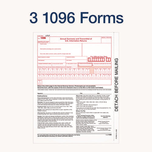 4-part 1099-int Tax Forms With Tax Forms Helper, Fiscal Year: 2024, 4-part Carbonless, 8 X 5.5, 2 Forms/sheet, 24 Forms Total