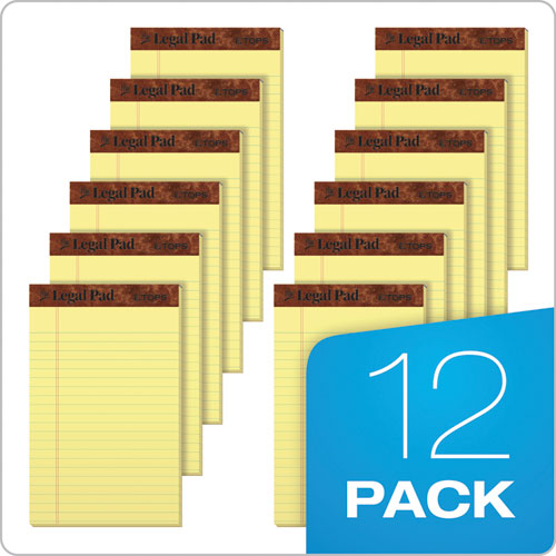 "the Legal Pad" Ruled Perforated Pads, Narrow Rule, 50 Canary-yellow 5 X 8 Sheets, Dozen