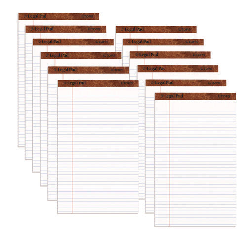 "the Legal Pad" Ruled Perforated Pads, Wide/legal Rule, 50 White 8.5 X 14 Sheets, Dozen