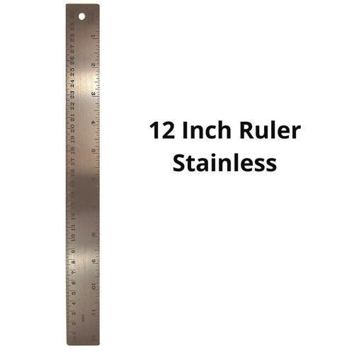 Stainless Steel Ruler, Standard/metric, 12" Long, Silver, 72/carton