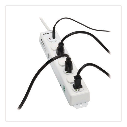 Safe-it Medical-grade Power Strip With Antimicrobial Protection, 6 Hospital-grade Outlets, Usb Charging, 2 Ft Cord, White