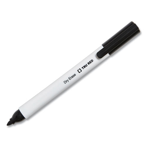 Dry Erase Marker, Pen-style, Fine Bullet Tip, Black, Dozen