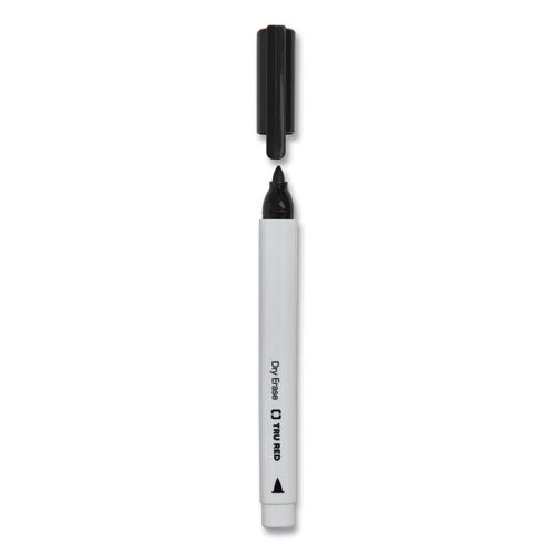 Dry Erase Marker, Pen-style, Fine Bullet Tip, Black, 4/pack