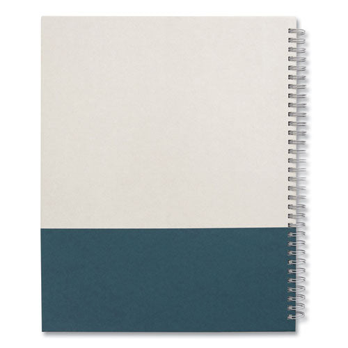 Wirebound Hardcover Notebook, 1-subject, Narrow Rule, Gray/teal Cover, (80) 11 X 8.5 Sheets