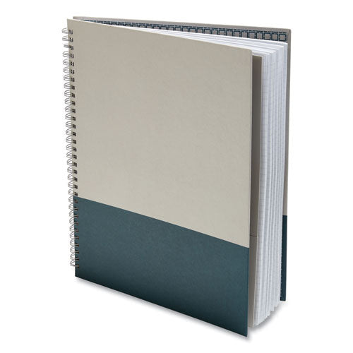 Wirebound Hardcover Notebook, 1-subject, Narrow Rule, Gray/teal Cover, (80) 11 X 8.5 Sheets