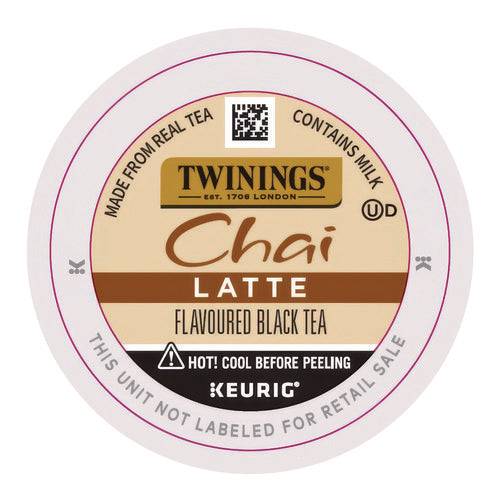 Tea K-cups, Chai Tea With Non-fat Milk And Sweetener, 25% Less Sugar, 0.53 Oz K-cups, 22/box