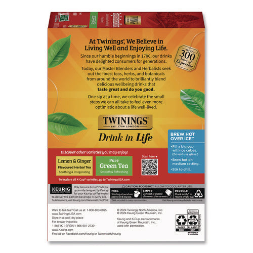 Tea K-cups, English Breakfast Decaf, 0.11 Oz, 24/box