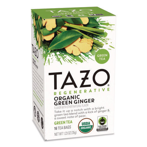 Tea Bags, Organic Green Ginger, 16/box