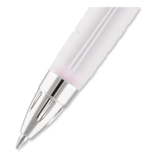 Signo 207 Gel Pen, Breast Cancer, Retractable, Medium 0.7 Mm, Black Ink, Translucent Pink/translucent White Barrel, 2/pack