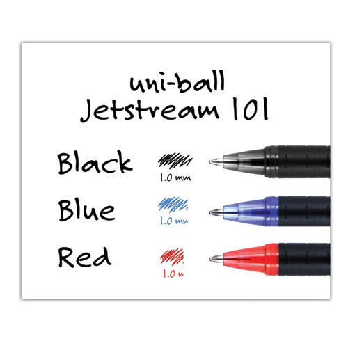 Jetstream 101 Hybrid Gel Pen, Stick, Bold 1 Mm, Black Ink, Black Barrel, Dozen