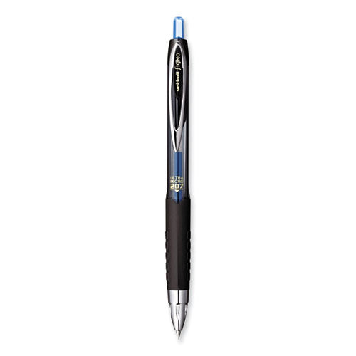 207 Signo Gel Ultra Micro Gel Pen, Retractable, Extra-fine 0.38 Mm, Blue Ink, Clear/black Barrel