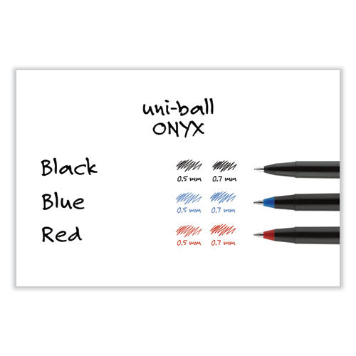 Onyx Roller Ball Pen, Stick, Fine 0.7 Mm, Black Ink, Black Barrel, 72/pack