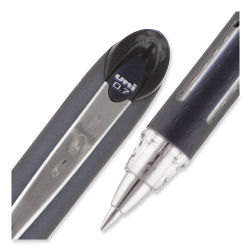 Jetstream Hybrid Gel Pen, Stick, Fine 0.7 Mm, Black Ink, Black/silver Barrel