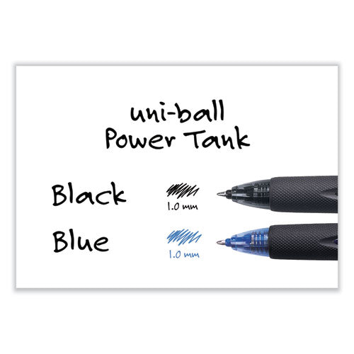 Power Tank Rt Ballpoint Pen, Retractable, Bold 1 Mm, Blue Ink, Translucent Blue/black Barrel, Dozen