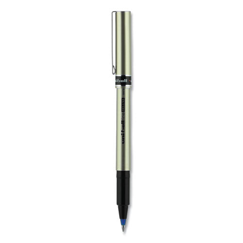 Deluxe Roller Ball Pen, Stick, Fine 0.7 Mm, Blue Ink, Champagne/black/blue Barrel, Dozen