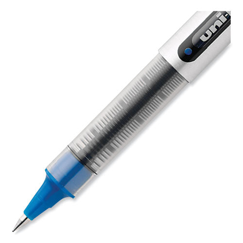 Vision Roller Ball Pen, Stick, Fine 0.7 Mm, Blue Ink, Silver/blue/clear Barrel, Dozen