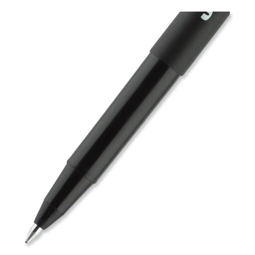 Onyx Roller Ball Pen, Stick, Fine 0.7 Mm, Black Ink, Black Barrel, Dozen