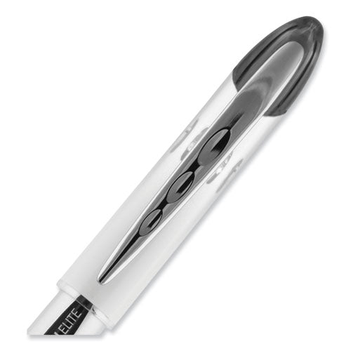 Vision Elite Hybrid Gel Pen, Stick, Bold 0.8 Mm, Black Ink, White/black/clear Barrel