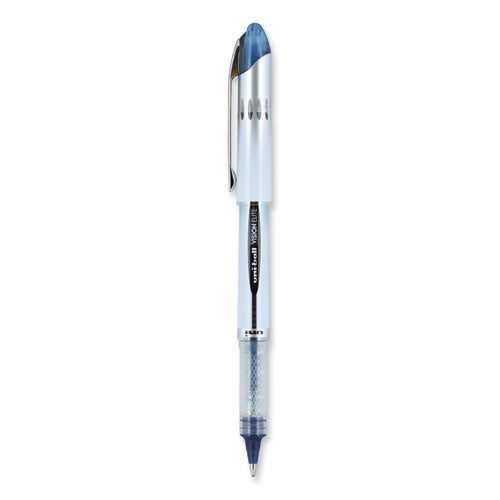 Vision Elite Hybrid Gel Pen, Stick, Bold 0.8 Mm, Blue-infused Black Ink, White/blue/clear Barrel