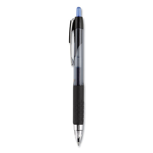 Signo 207 Gel Pen, Retractable, Fine 0.5 Mm, Blue Ink, Smoke/black/blue Barrel, Dozen