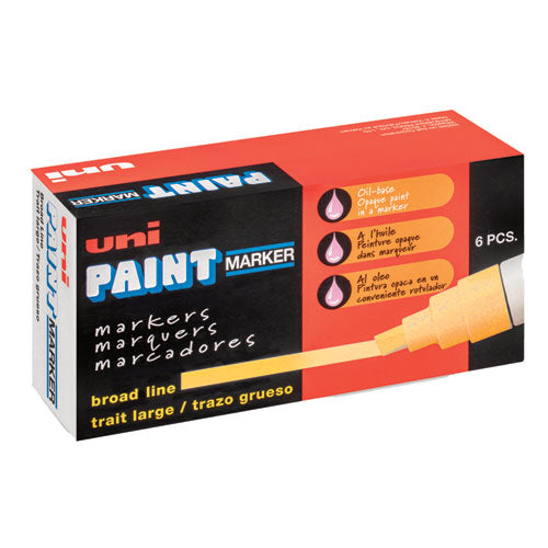 Permanent Marker, Broad Chisel Tip, Yellow