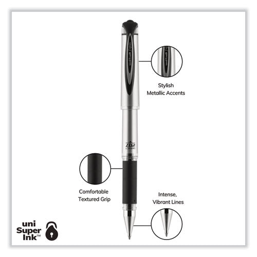 207 Impact Gel Stick Pen Refills, Bold 1 Mm Conical Tip, Black Ink, 2/pack