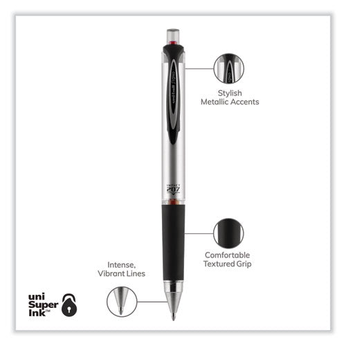 207 Impact Gel Pen, Retractable, Bold 1 Mm, Red Ink, Black/red Barrel