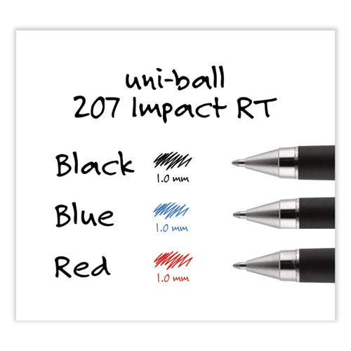 207 Impact Rt Gel Retractable Pen Refills, Bold 1 Mm Conical Tip, Black Ink, 2/pack