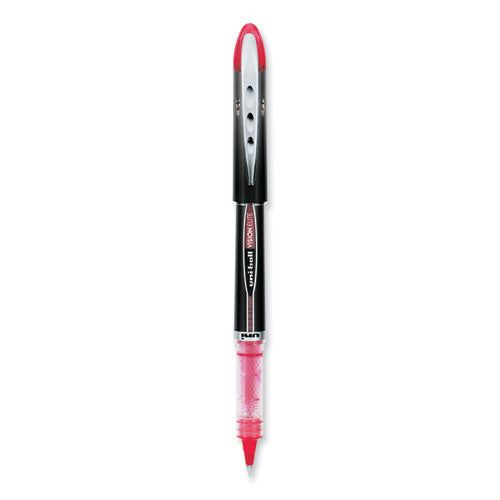 Vision Elite Hybrid Gel Pen, Stick, Extra-fine 0.5 Mm, Red Ink, Black/red/clear Barrel