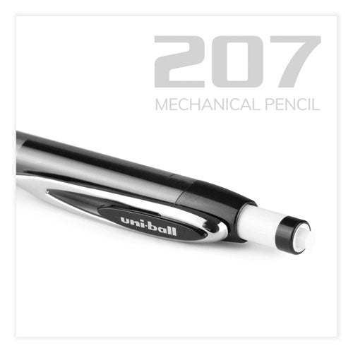 207 Mechanical Pencil, 0.7 Mm, Hb (#2), Black Lead, Black Barrel, Dozen