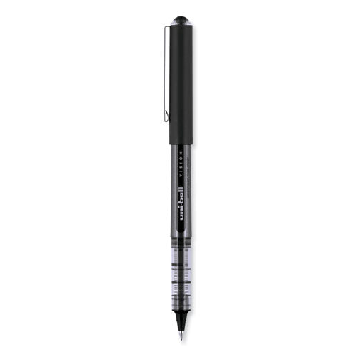 Vision Roller Ball Pen, Stick, Bold 1 Mm, Black Ink, Gray/black/clear Barrel, Dozen