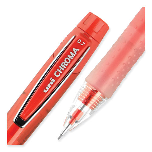 Chroma Mechanical Pencil, 0.7 Mm, Hb (#2), Black Lead, Red Barrel, Dozen