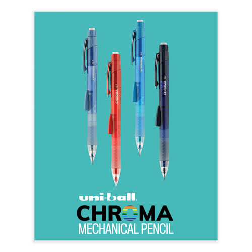 Chroma Mechanical Pencil, 0.7 Mm, Hb (#2), Black Lead, Red Barrel, Dozen