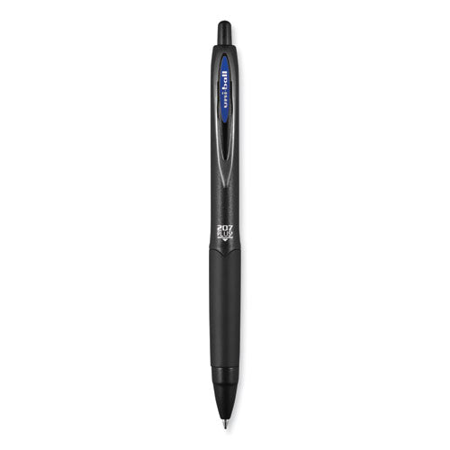 207 Plus+ Gel Pen, Retractable, Medium 0.7 Mm, Blue Ink, Black Barrel, 4/pack