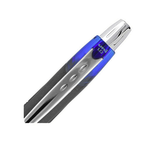 Jetstream Retractable Hybrid Gel Pen, Bold 1 Mm, Blue Ink, Black/silver/blue Barrel