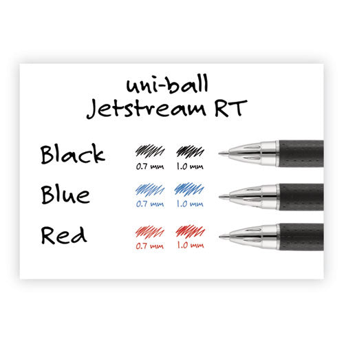 Jetstream Retractable Hybrid Gel Pen, Bold 1 Mm, Red Ink, Black/silver/red Barrel