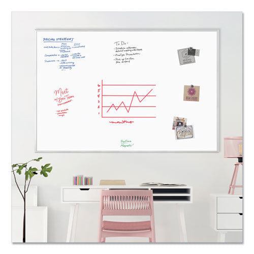 Magnetic Dry Erase Board With Aluminum Frame, 72" X 48" (actual Size: 70" X 47"), White Surface, Satin Aluminum Frame