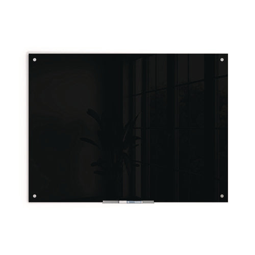 Black Glass Dry Erase Board, 48" X 36" (actual Size: 47" X 35"), Black Surface