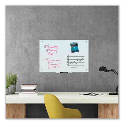 Glass Dry Erase Board, 36" X 24" (actual Size: 35" X 23"), White Surface