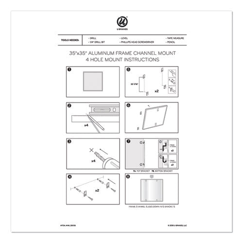 Pinit Magnetic Dry Erase Board, 36" X 36" (actual Size: 35" X 35"), White Surface, Satin Aluminum Frame