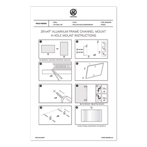 Pinit Magnetic Dry Erase Board, 48" X 36" (actual Size: 47" X 35"), White Surface, Satin Aluminum Frame