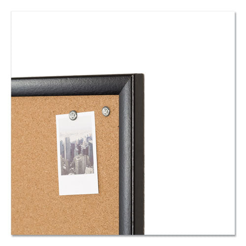 Cork Bulletin Board, 48" X 36" (actual Size: 47" X 35"), Tan Surface, Black Wood Frame